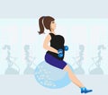 Girls exercising in a gym Royalty Free Stock Photo