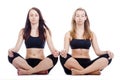 Girls exercising yoga Royalty Free Stock Photo