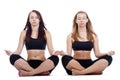 Girls exercising yoga Royalty Free Stock Photo