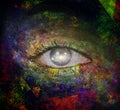Girls eye with paint Royalty Free Stock Photo