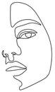 girls face drawn by one line Royalty Free Stock Photo