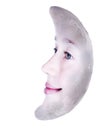 Girls face in shape of a cresent moon