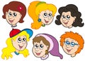 Girls faces collection Royalty Free Stock Photo