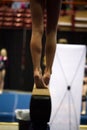 Girls feet on Balance Beam 2 Royalty Free Stock Photo