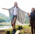 Girls Friends Exploring Outdoors Nature Concept