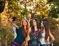 Girls Friends making selfie Royalty Free Stock Photo