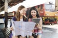 Girls Friendship Hangout Traveling Holiday Map Concept Royalty Free Stock Photo