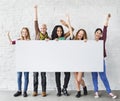 Girls Friendship Togetherness Copy Space Banner Concept Royalty Free Stock Photo