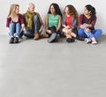 Girls Friendship Togetherness Talking Sitting Girlfriend Concept Royalty Free Stock Photo