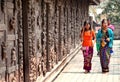 Girls in Golden Shwenandaw Kyaung temple in Mandalay.