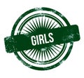 girls - green grunge stamp