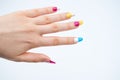 girls hand with Two-tone manicure Royalty Free Stock Photo