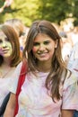 Girls have fun during the festival of color Royalty Free Stock Photo