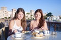 Girls having lunch Royalty Free Stock Photo