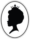 Girls head with classic afro alike haircut and crown.