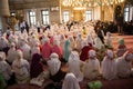 Girls with hijab in a big mosque