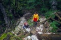 Girls hiker on a path Royalty Free Stock Photo