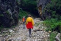 Girls hiker on a path Royalty Free Stock Photo