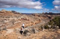 Girls hiking in the mountains in Utah. Royalty Free Stock Photo