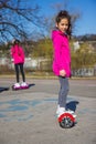 Girls on the hoverboard