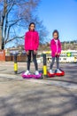 Girls on the hoverboard