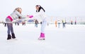 Girls ice skating