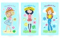 Girls illustration set Royalty Free Stock Photo