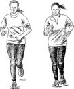 Girls jogging