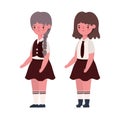 Girls kids cartoons with uniforms vector design