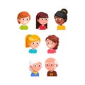 Girls kids and seniors closeup head portraits Royalty Free Stock Photo