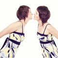 Girls kiss Royalty Free Stock Photo