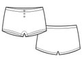 Girls knickers technical sketch illustration. Children's underpants.