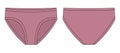 Girls knickers technical sketch illustration. Pudra color. Children`s underpants