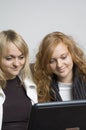 Girls / laptop Royalty Free Stock Photo