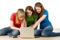 Girls with a laptop Royalty Free Stock Photo