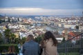 The girls look out over the city of Florence