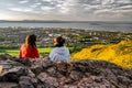 View from Arthur seat - hill over Edinburgh, Scotland Royalty Free Stock Photo