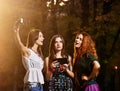 Girls making selfie Royalty Free Stock Photo