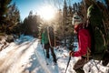 Girls in the mountains Royalty Free Stock Photo