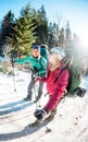 Girls in the mountains Royalty Free Stock Photo