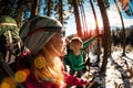 Girls in the mountains Royalty Free Stock Photo