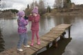 Girls near the lake