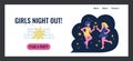 Girls Night Out! web page template. Royalty Free Stock Photo