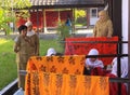 Girls painting in batik school in Mataram Lombok