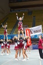 Girls-participants of cheerleaders team Assol Royalty Free Stock Photo