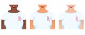 Girls with pink ribbons on their shirts Royalty Free Stock Photo