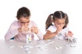 Young Girls Playing with Dominoes