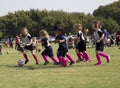 Girls playing soccer Royalty Free Stock Photo