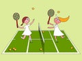 Girls playing tennis Royalty Free Stock Photo