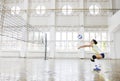 Girls playing volleyball indoor game Royalty Free Stock Photo